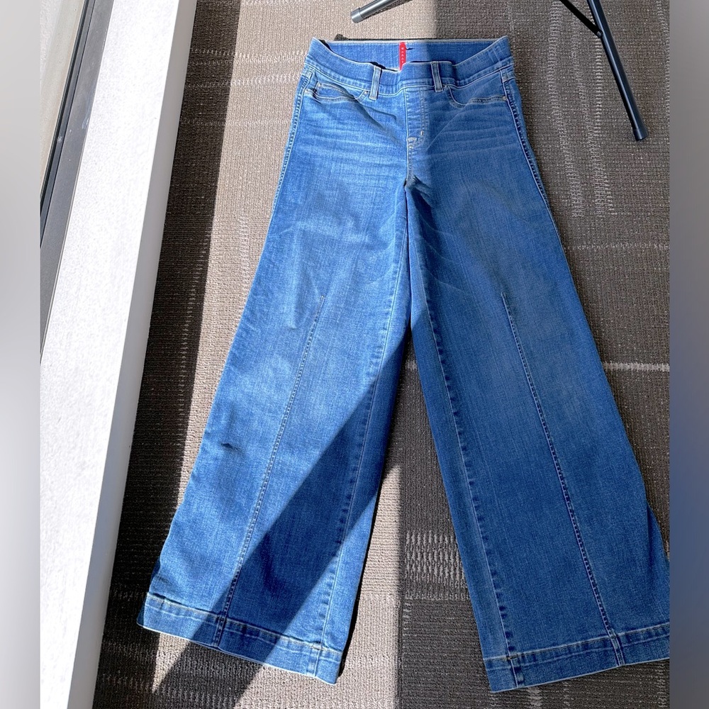 Spanx Wide-Leg Crop Jeans - Vintage Indigo - Size M